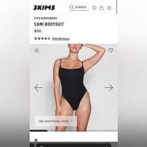 SKIMS Fits Everybody Black Cami Bodysuit